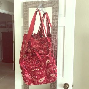 Vera Bradley Red Paisley Tote Bags & Wallet